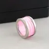 Качественный весенний кольцо дизайнер дизайн из нержавеющей стали розовые керамические кольца Мужчины и женщины День Святого Валентина Титановые стальные ювелирные изделия подарок