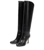 Popüler Wome Kış Kadın Uzun Botları Karterleather Boot Kıdemli Londra Siyah Beyaz Yuvarlak Kafa Tasarım İtalya Modaya Gizli Giyim Yüksek Topuklu Elbise Uzun Patika Eu 35-43