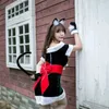 Stage Wear Sexy Christmas Cat Come for Women Dark green Sexy Off Shoulder Christmas Dress Female Adult Santa Claus Come Cosplay T220901