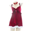 Stage Wear Anime Princess Sleeveless Dress Christmas Girl Cosplay Come Lolita Bowknot Ruffle Suspender Nightdress Sleepwear Drop Ship T220901