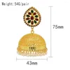 Baumelnde Ohrringe Arabische große goldene Glocken Tropfen Jhumka für Frauen Boho geschnitzte Blume Thailand Ägypten Piercing Ohrring Party Schmuck Geschenk