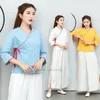 Vêtements ethniques National Trend Women Traditional Vintage Blouse chinois Coton Linen Shirt Femme Hanfu Elegant Cheongsam Tops Tang Satethn