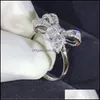 Pierścionki ślubne pierścienie ślubne kwiat Bowknot dla kobiet sześcienna cyrkonia sier kolorowy palec zaręczyny Kobiet biżuterii ANELWEDDI DH7X9