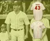 Film masculin en gros Tom Hanks 43 Jimmy Dugan Rockford Peaches Baseball Jersey Cousue Baseball Jerseys Beige Stitted Jersey Shirt High