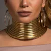 Подвесные ожерелья Manilai Vintage заявление Choker Женщины золотой кожа кожаный воротник Maxi Африканские ювелирные украшения регулируемые чокеры Big 221024