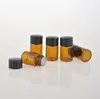 1000pcs/lotto 2 ml di bottiglia di vetro ambra di alto grado mini bottiglia da campione 2cc per fiala piccole bottiglie di olio essenziale Lin3609
