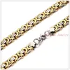 Halskette Ohrringe Set 6/8/11mm charmant silber/goldene Farbe Falt Byzantiner Kette Edelstahl Herren Damen 21,6 "Armband