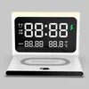 Akıllı Çok İşlev Kablosuz Şarj Cihazları Cep Telefonu Hızlı Şarj Tutucu Çalar Saat Tarihi Sıcaklık LCD Ekran