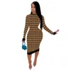 Women Sweater Dresses Designers Plus Size Clothes 2022 Fashion Slim Long Sleeve Casual Loose Dress