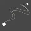 Klassisk T-Letter Heart Pendant Necklace helt ny modedesigner halsband för män och kvinnor par rostfritt stål smycken halsg224x