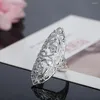 Cluster Rings Luxury Designer 925 Sterling Silver Fine Retro Hollow Wide Flower for Women Fashion Party Charms Wedding Jewelry Gifts