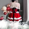 Stage Wear 2021 Femmes Noël Lady Santa Claus Cosplay Venez Sexy Lingerie Hiver Robe Rouge Noël Diable Uniforme Bunny Girl Custome Gratuit T220901