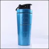 Bottiglie d'acqua Bottiglie d'acqua in acciaio inossidabile Creativo Shaker Cup Pure Color Vacuum Insation Tumbler con bilancia Outdoor Cam Sport Kettl Dhpfi