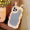 Эстетическое зеркало Kiyowo Rabbit Designer Silicone Phone Case для iPhone 14 Pro Max Plus iPhone14 13 12 11 8 7 XS XS Fash