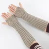 Kniepolster Praktische Strickfingerhandschuhe fingerlose Woll warme winddichte M￤nner Frauen langlebige Armabdeckungen