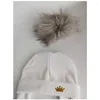 Akcesoria do włosów Urodzona dziecięca kapelusz dla chłopców dziewczynki z ucha Warmmer Earflap Rope zima bawełniana czapka POM Bobble Crown Cap dla dzieci chłopiec
