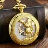 Relógios de bolso exclusivos Steampunk Skeleton Cartoon Mouse Mehanical Watch FOB Chain Hand Wind Mechanical Mens Womens With