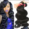 Hair Wefts Mink Brazilian Body Wave Virgin Hair Unprocessed Human Extensions Straight Weave Bundles Drop Delivery 2022 Products Dhntk