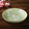 Dinnerware Define prato de placa de porcelana cerâmica com padrão floral estilo japonês múltipla opções de cores