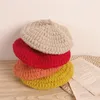 Şapkalar 2022 Moda Çocuklar Kız Beret şapka Kış Kış Sıcak Çocuklar Katı Yün Tığ Örgüsü Ressam 2-6 yaş