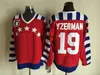 Mens Vintage 19 Steve Yzerman Hockey Jerseys 75-årsjubileum Red Jersey Classic 1992 Nation Team 1984 Campbell Stitched C Patch M-XXXL