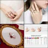 Bagues de mariage anneaux de mariage exquis coeur coup￩ rouge grenat cristal stone pour femmes rose gold couleur vintage de personnalit￩ groupe promesse r dho4x