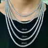 Iced Out Кубический цирконий 4 -мм теннисный браслет одноя ряд Hip Hop Diamond Chain Women Men Jewelry296J301P6036227