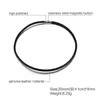 Choker 4MM Black Braided Cord Rope Men's Made Leather Necklace For Men Silver Color Tone Stainless Steel Magnetic Clasp