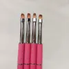 Narzędzia do makijażu 10 szt. 6 Pink metalowy uchwyt nylonowy paznokcie paznokcie owalny francuski żel UV Manicure Malowanie Pen 10pcllot 221024