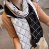 Теплый роскошный бренд шарф классические буквы женские шарфы дизайнерские шарфы для мужского унисекса мод мягкий кашемир Schal Grey Black180 307365285