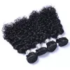 Jerry Curly Brazilian Human Hair Bundles 4pcs Natural Color Non Remy Hair Extensions 100g/Bundle Weaving