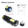 Torches LED Flashlight 2000LM Q5 Mini COB Torch 14500 Adjustable Zoom Focus Torch USB T6 18650 Penlight