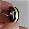 Anéis de casamento anéis de casamento 8mm de cor de ouro preto de cor de ouro giratório Ring rotativo Banda rotatável moda Man Gents Gents Party Jewelryweddingweddi dHow5