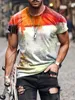 T-shirt da uomo 2022 T-shirt alla moda per uomo Camicetta elasticizzata di grandi dimensioni con stampa vintage colorata Abbigliamento streetwear