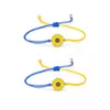 Charm Bracelets Daisy Bracelet Ukraine Sunflower Hand-woven Rope For Women Men Couple Bangle Jewelry