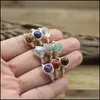 An￩is de casamento An￩is de casamento Siery Wire embrulhado Stone Stone Minchas Cura Cristal Quartz Lava Amethysts Circle Ring Ring Jeia de festa QC4 DH1PZ