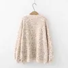 Women's Knits Tees 2020 New Women's sweater Autumn And Winter Knitted Loose Leopard Round Neck Pullover Long Lantern Sleeve Sweater T221012