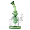 Klein Recycler Glass Bong Hohadahs Showerhead Perc Percolator Oil Dab Rigs 14mm女性の関節曲がった型ボウル重いベースオーシャン出荷と水道