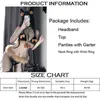 Scene Wear Anilv Christmas Elk Furry Lingerie Uniform kommer cosplay söt tjej sexig erotisk outfit uniform set trosor med strumpor t220901