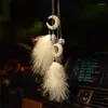 Interior Decorations Car Pendant Water Bell Feather Auto Rearview Mirror Hanging Ornament Bling Pink Decoraction Accessories For Girls Gifts