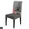 Chair Covers Flower Cherry Blossom Vintage Paris Eiffel Tower Cover Dining Spandex Stretch Seat Home Office Desk Case Set