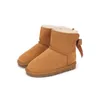 Bow Baby Boys Girls Kids Snow Boots Mjuk bekväm fårskinn Plush Keep Warm Boots Vackra födelsedag Julklappar Gratis omlastning