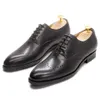 Scarpe eleganti da uomo classiche in vera pelle Oxford fatte a mano con lacci, scarpe da cerimonia per matrimoni, scarpe da ufficio per uomo