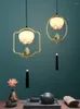 Hanglampen Chinese lotus lamp Zen Tea Room Creatieve kunstzaal Bar Bar Bed Bedide Small Droplight