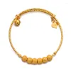 Bangle Wando 1Pcs Gold Color Bead Bracelets Bangles For Little 3-9 Years Baby Girl Bracelet Kids Jewelry Christmas Gift