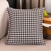 Kudde mode Houndstooth Decorative Cover 45x45cm svart beige soffa täcker hembils vardagsrum