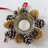 Mum Tutucular Küçük Tealight Tutucu Retro Noel Rustik Vintage Ahşap Avize Bougeoir Yemek Masası Dekor DL60ZT