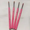 Make -upgereedschap 10 PCS 6 Roze metalen handgreep Nylon Haar Nagelborstel Ovaal Franse UV -gel Manicure Art Painting Pen 10pcslot 221024