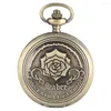 Montres De Poche Bronze Rose Affichage Montre Complète Quartz Antique Pendentif Exquis Collier Montre Rétro Horloge Cadeaux
