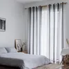 Curtain DK Linen Stripe Tulle Curtains For Living Room Bedroom Sheer The Kitchen Decoration Window Treatments Drapes